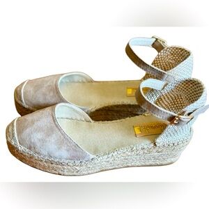 Vidorreta Women's Natural Espadrilles Textile Fibers Beige‎ wedge Sandals size39